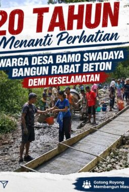 20 Tahun Menanti Perhatian, Warga Desa Bamo Swadaya Bangun Rabat Beton Demi Keselamatan